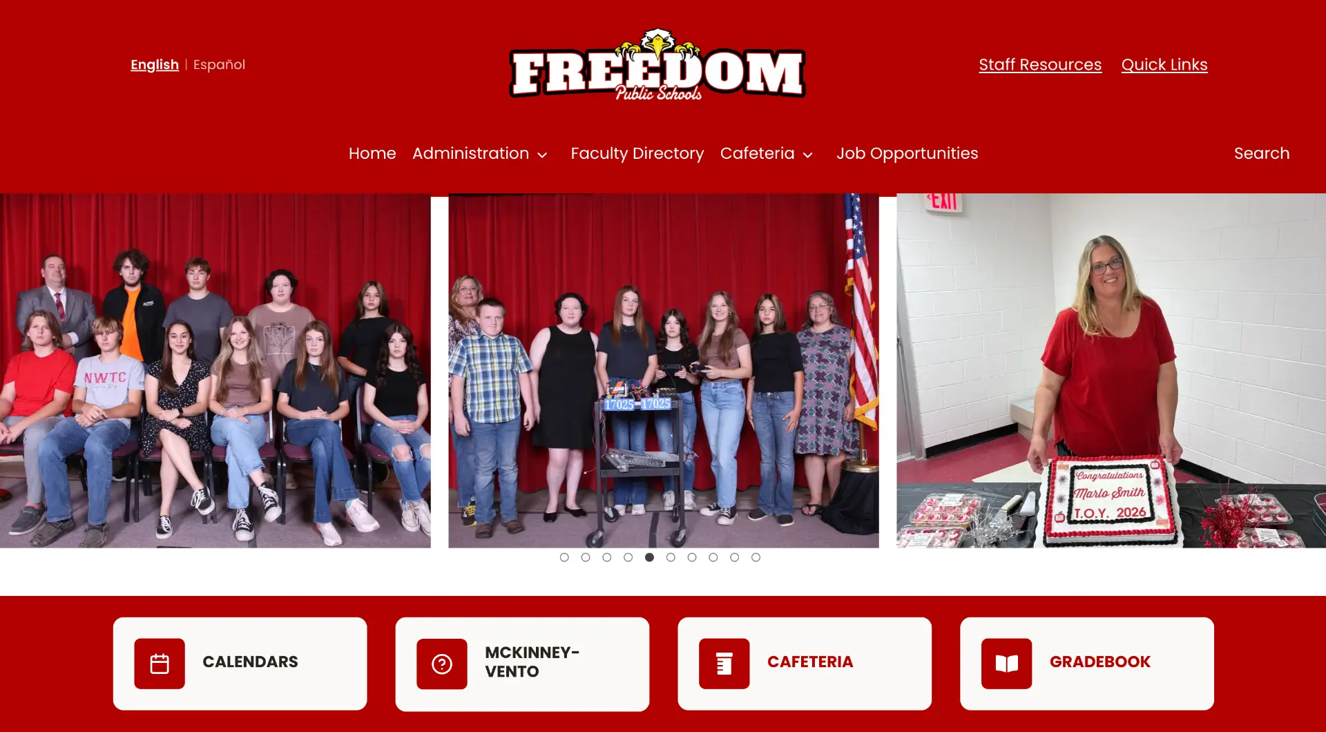 Homepage preview of freedom.k12.ok.us
