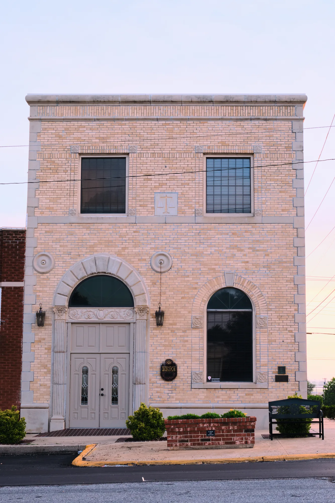 Historic bank building on Main Street in Yukon, Oklahoma