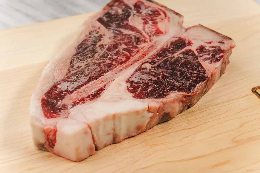Raw A&K Land and Cattle T-bone steak