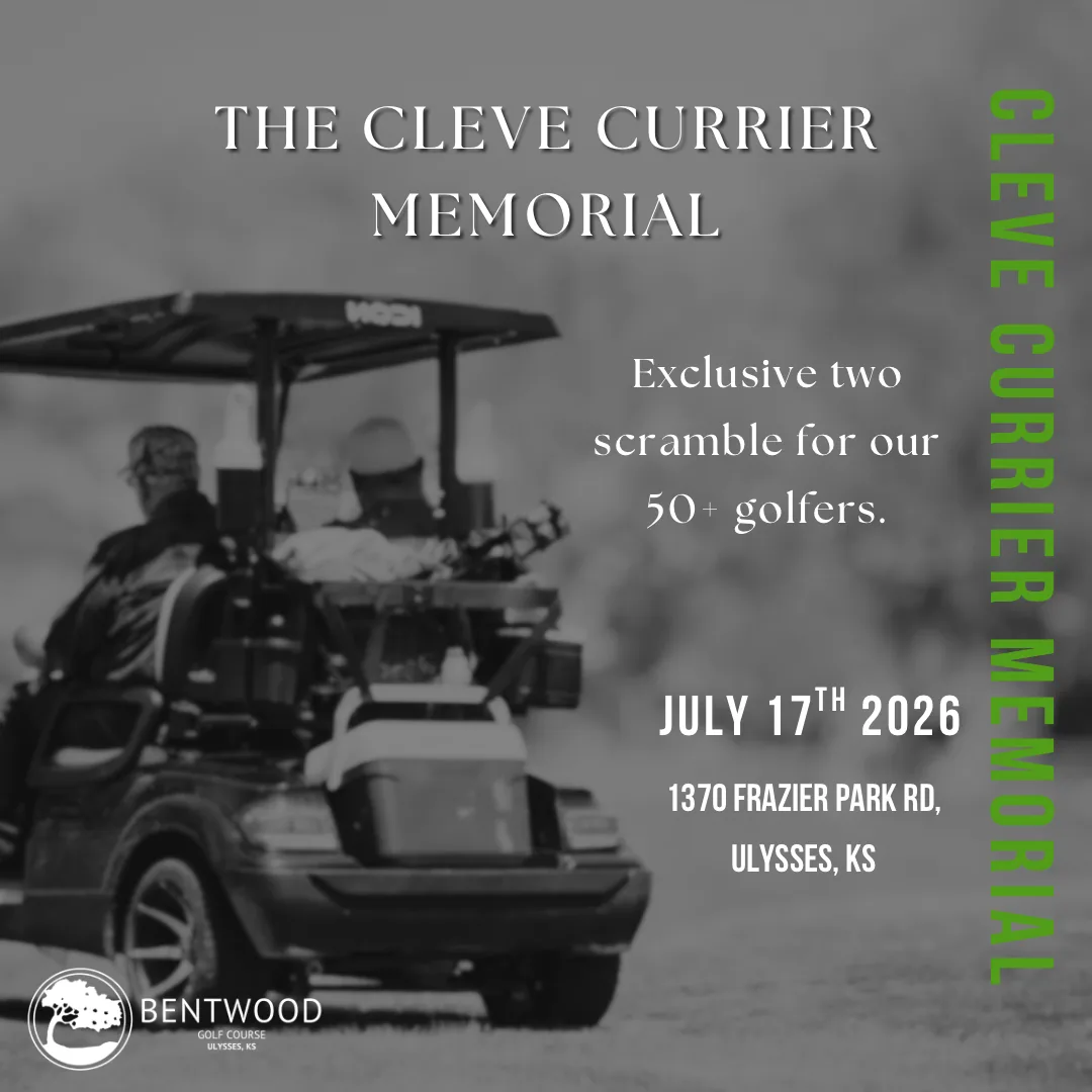 Bentwood Golf Course social graphic promoting the Cleve Currier Memorial tournament