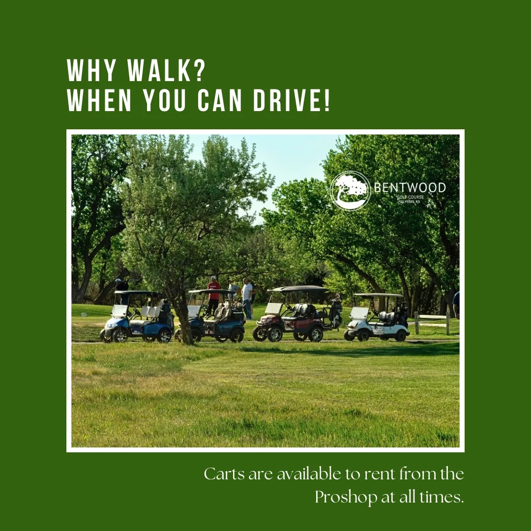 Bentwood Golf Course social graphic promoting cart rental
