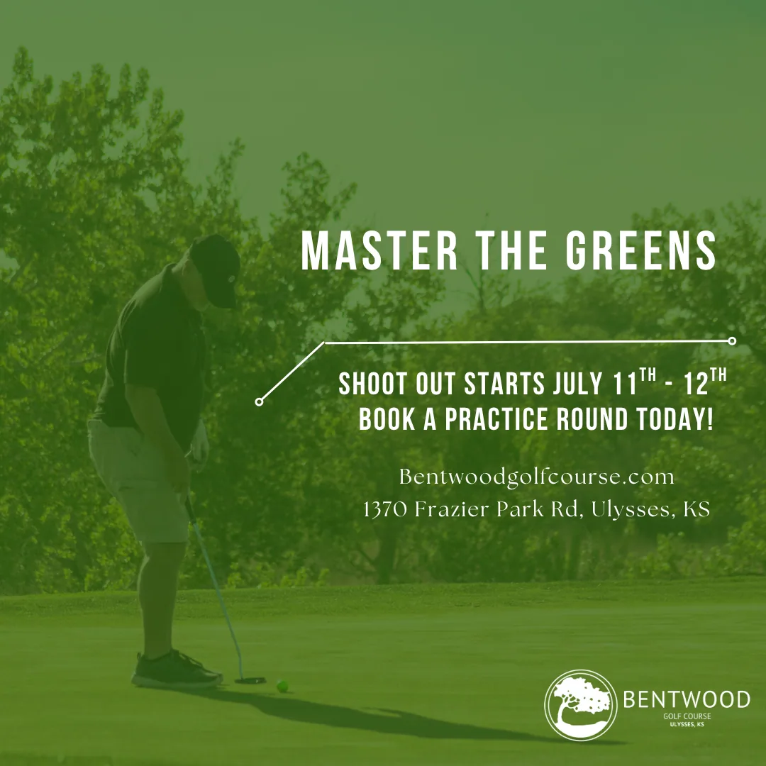 Bentwood Golf Course social graphic promoting the Master the Greens shoot-out