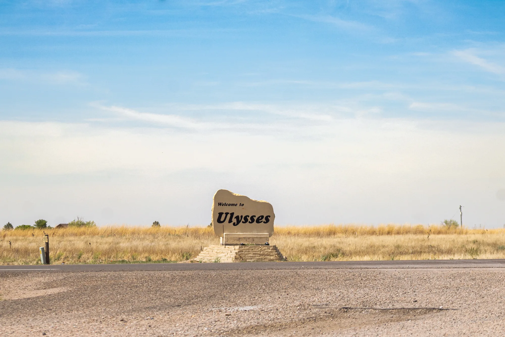 City of Ulysses welcome sign at the city limits